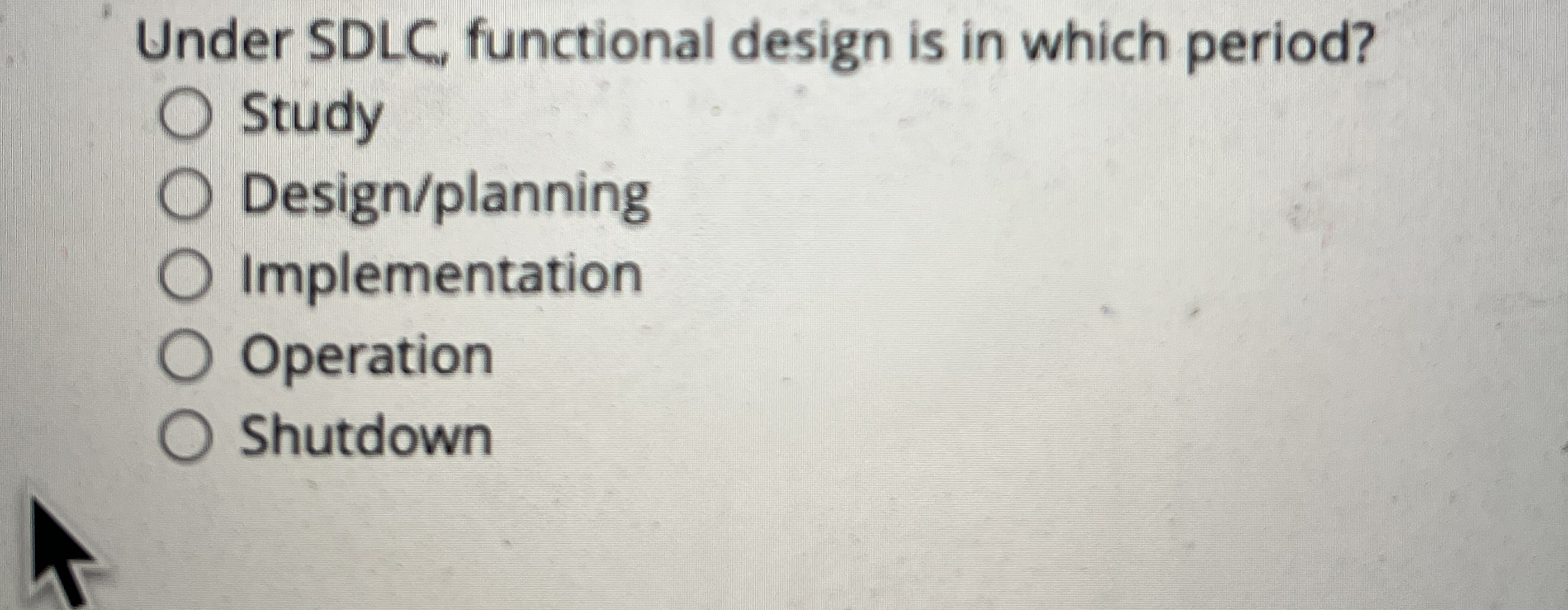 Under SDLC , functional design is in which