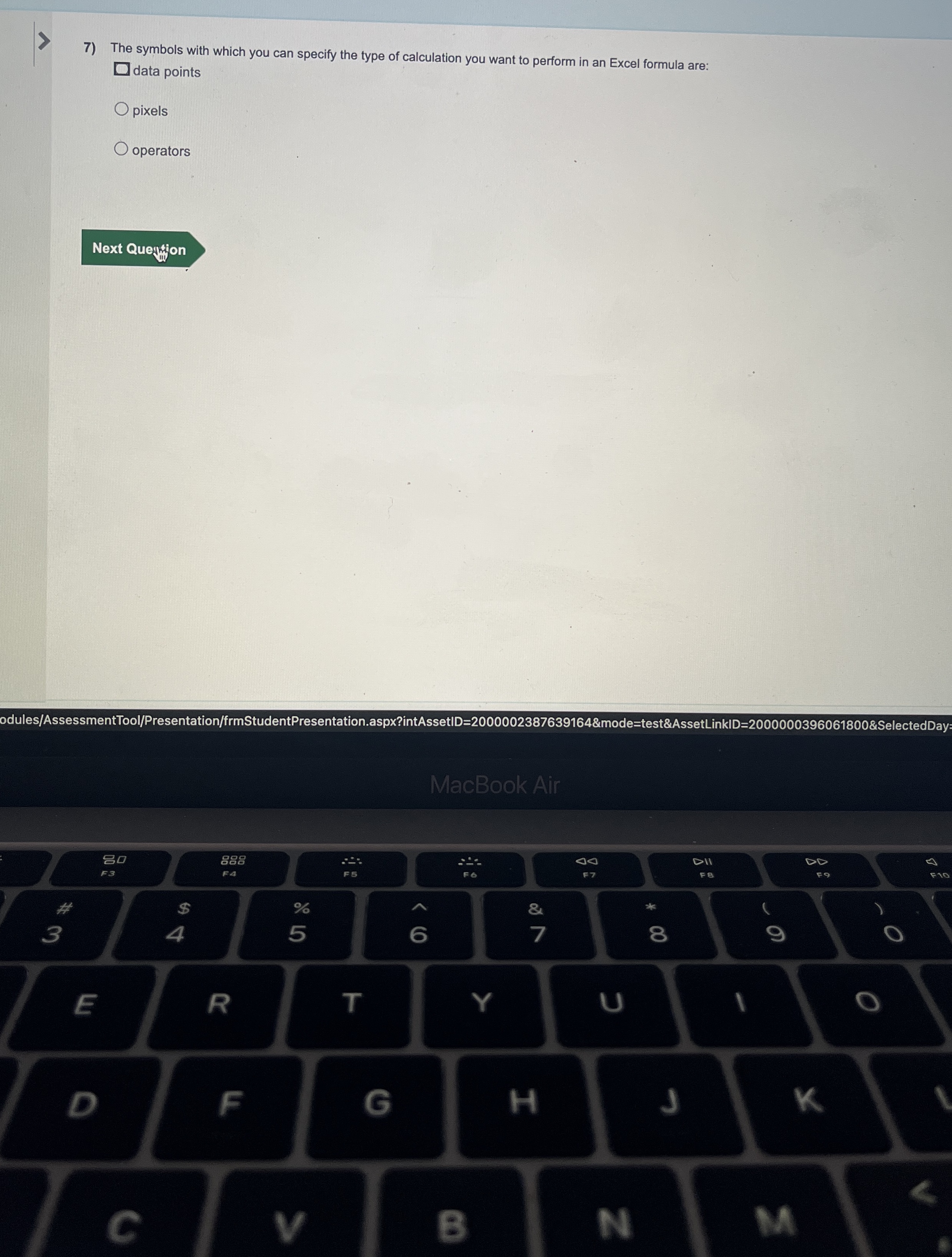The symbols with which you can specify the type