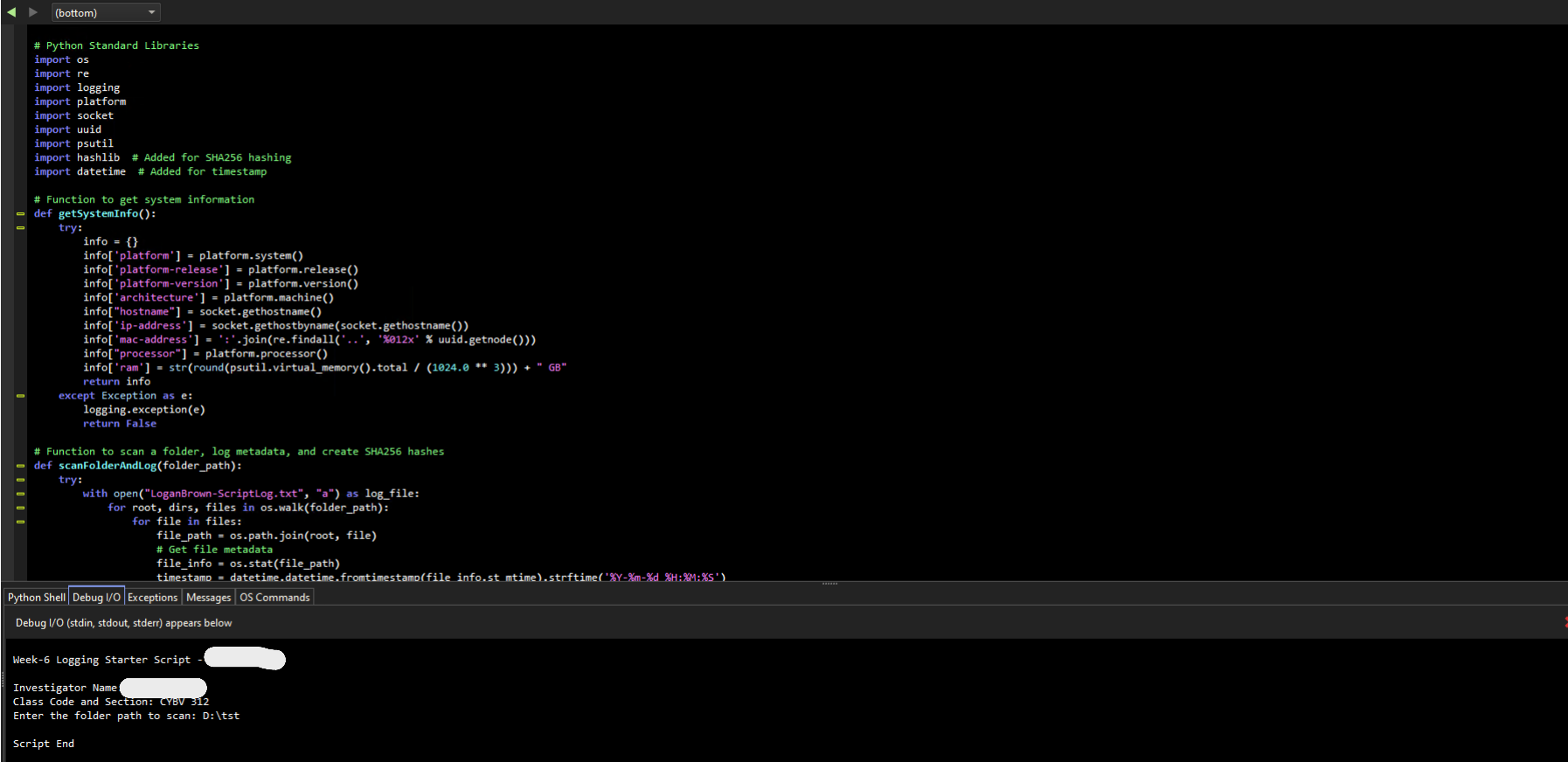 My Script is not following the above format and