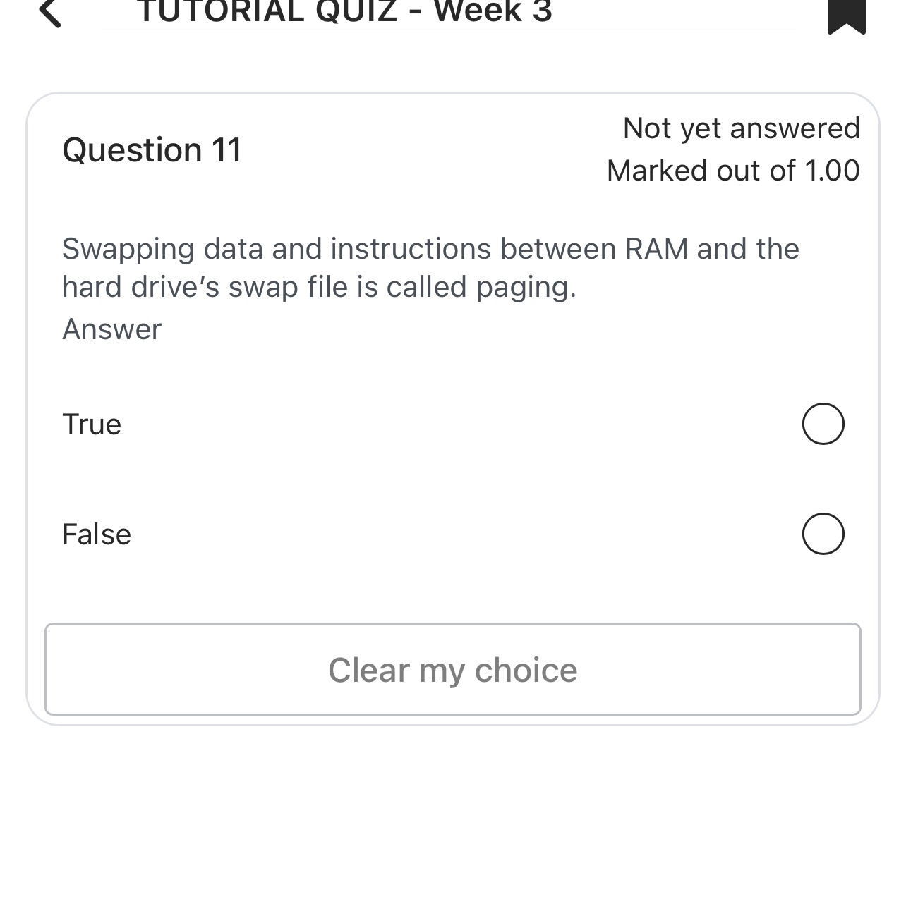 Question 1 1 Not yet answered Marked out of 1 . 0
