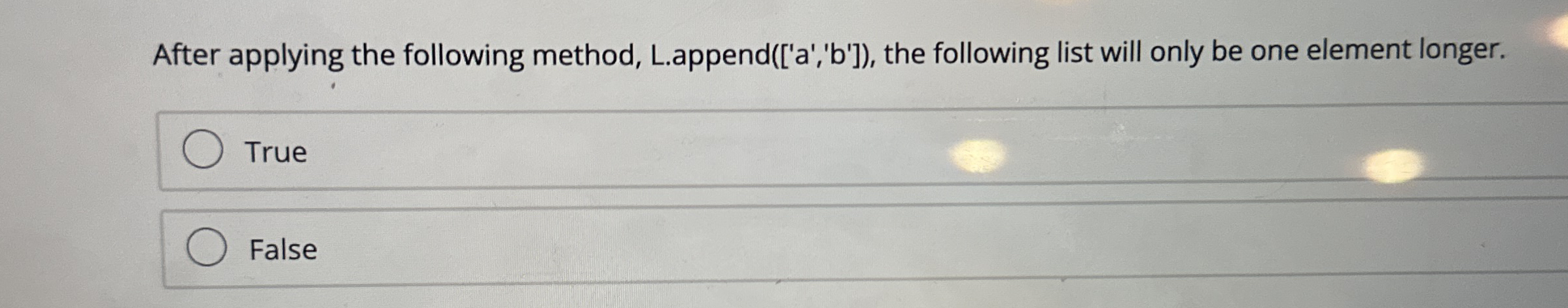 After applying the following method, L . append (