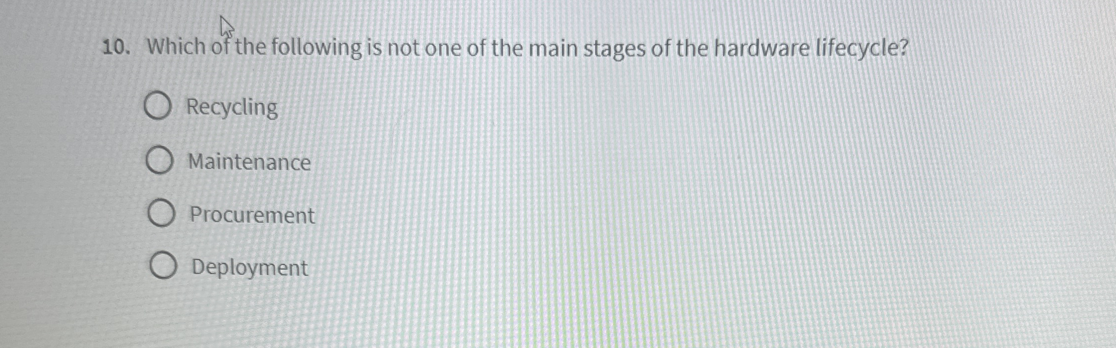 Which of the following is not on of the main