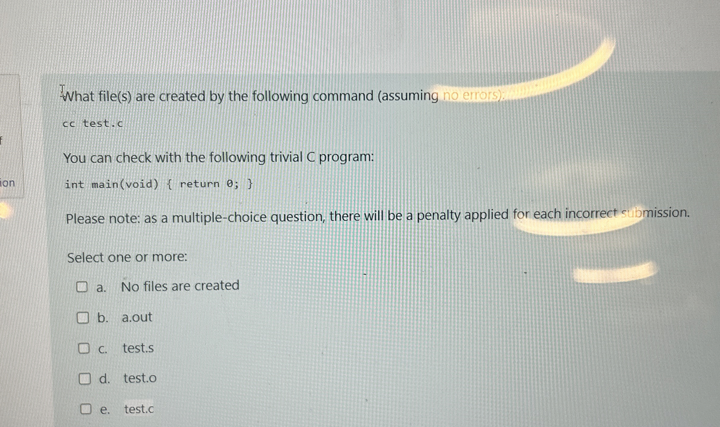 What file ( s ) are created by the following