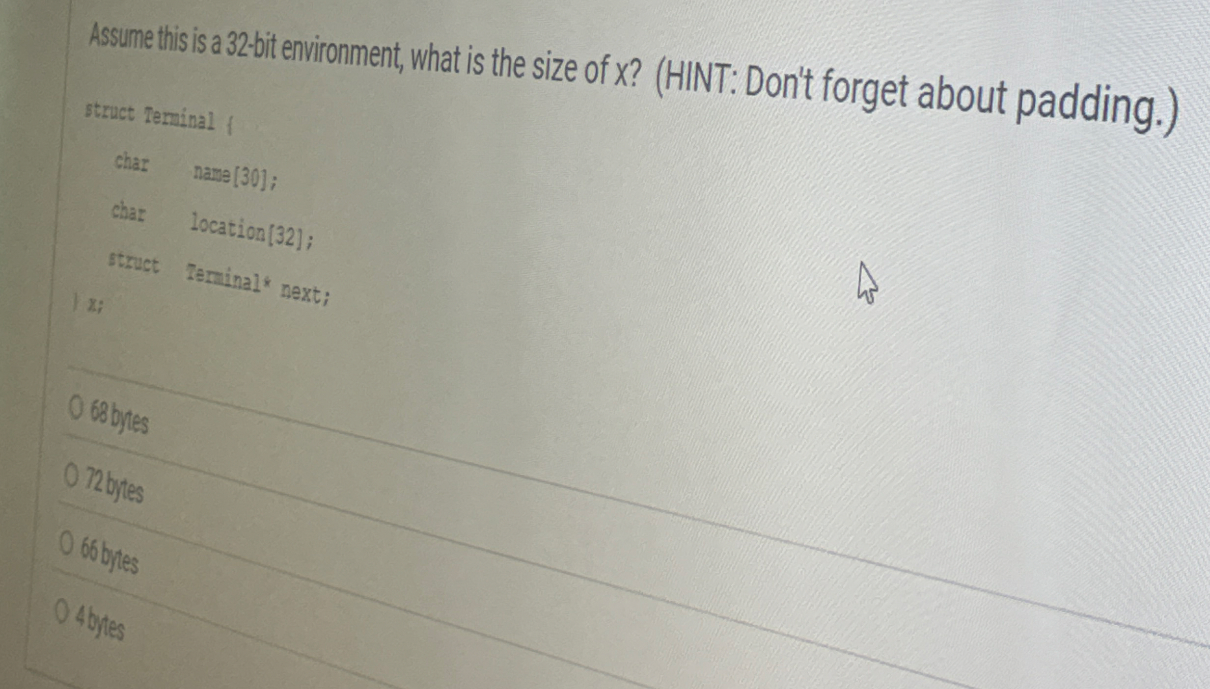 Assume this is a 3 2 - bit environment, what is