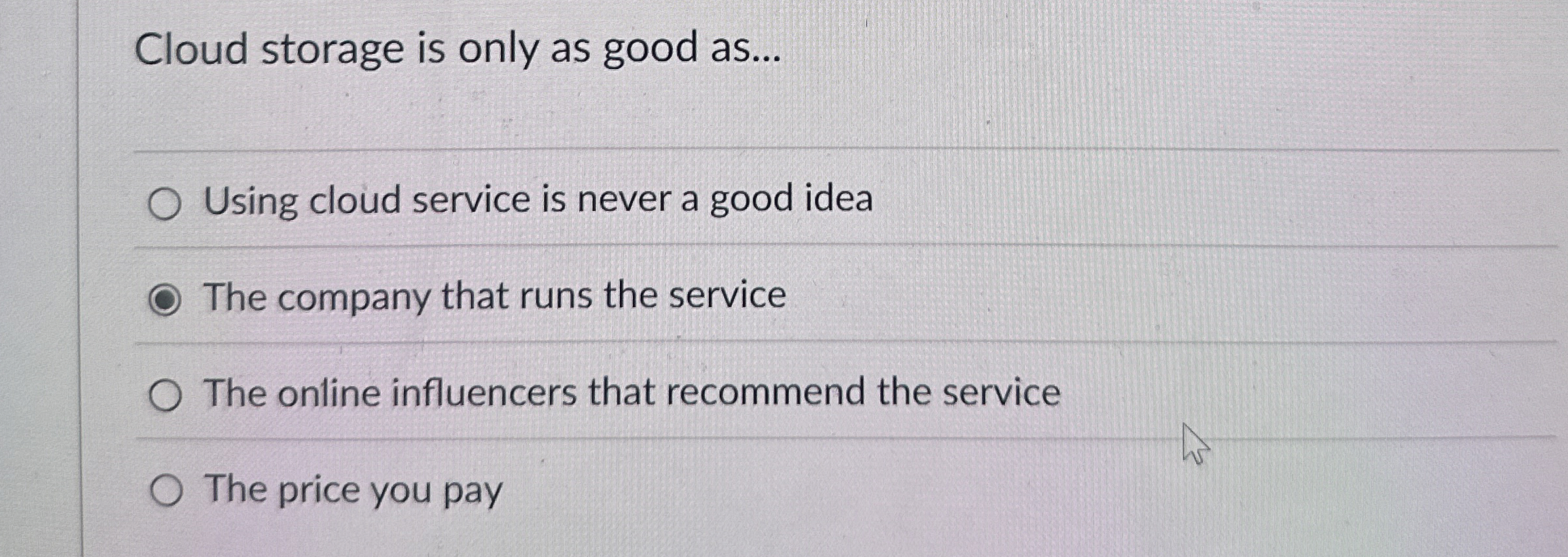 Cloud storage is only as good as . . . Using