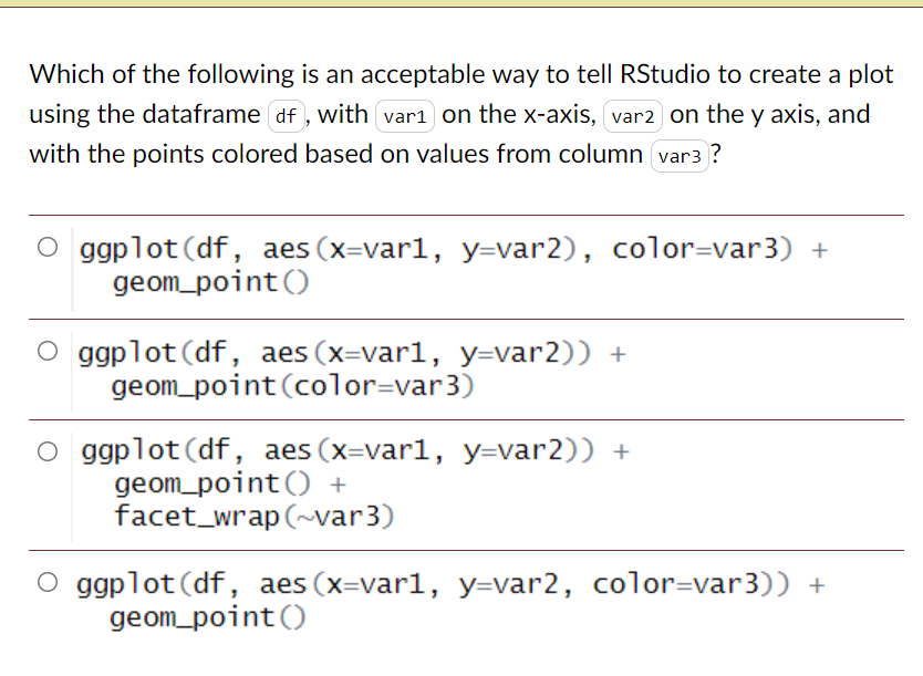 Which of the following is an acceptable way to