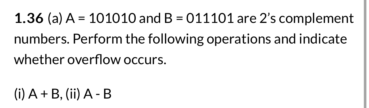 1 . 3 6 ( a ) A = 1 0 1 0 1 0 and B = 0 1 1 1 0 1