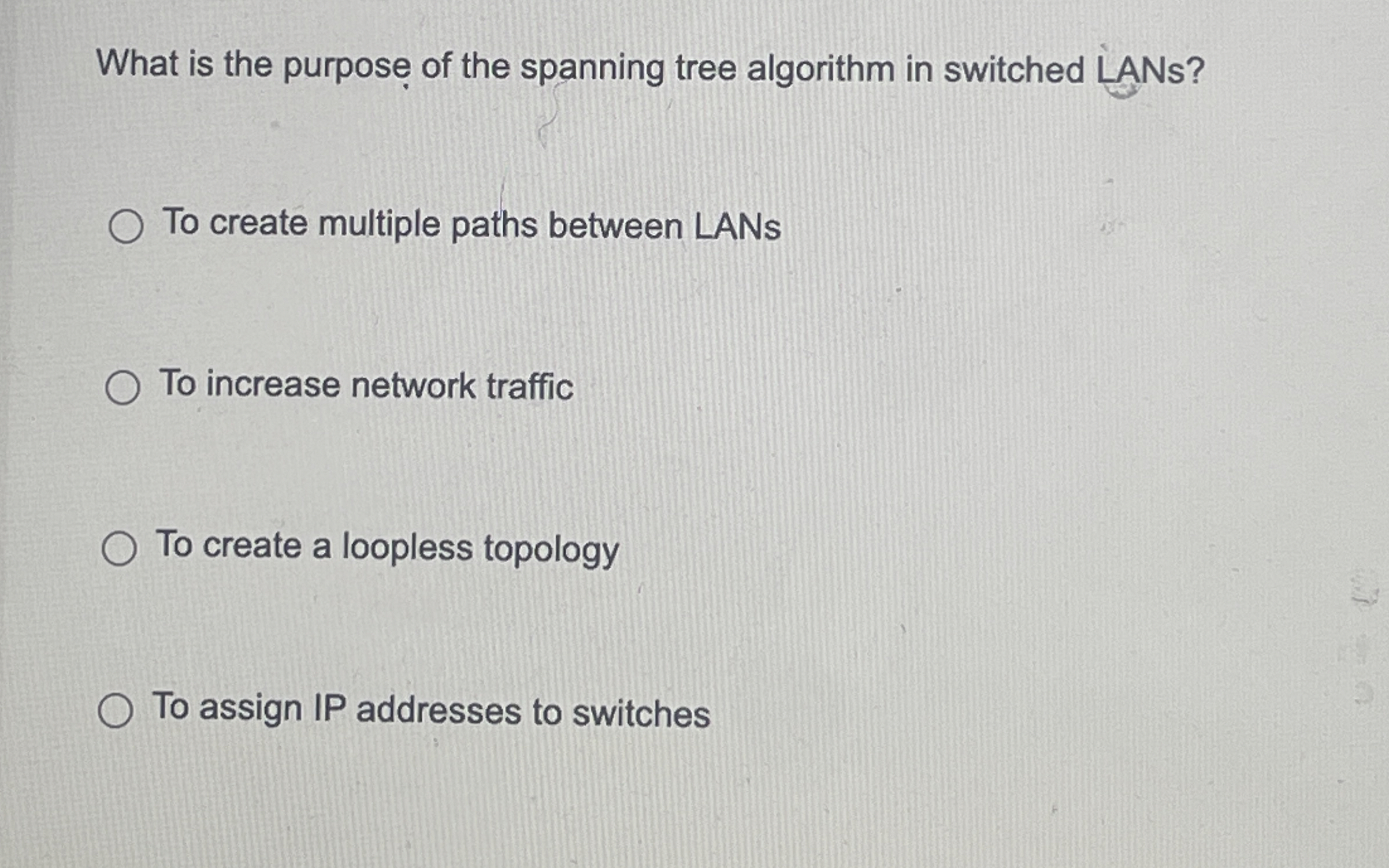What is the purpose of the spanning tree
