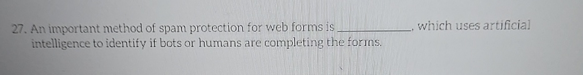 An important method of spam protection for web