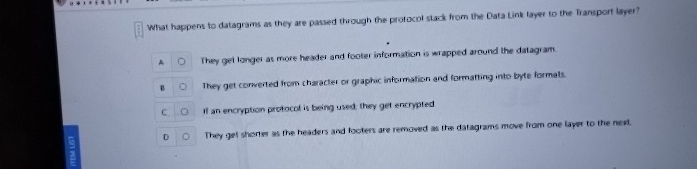 What happens to datagrams as they are pased