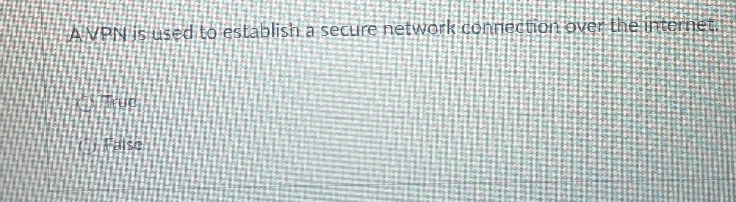 A VPN is used to establish a secure network