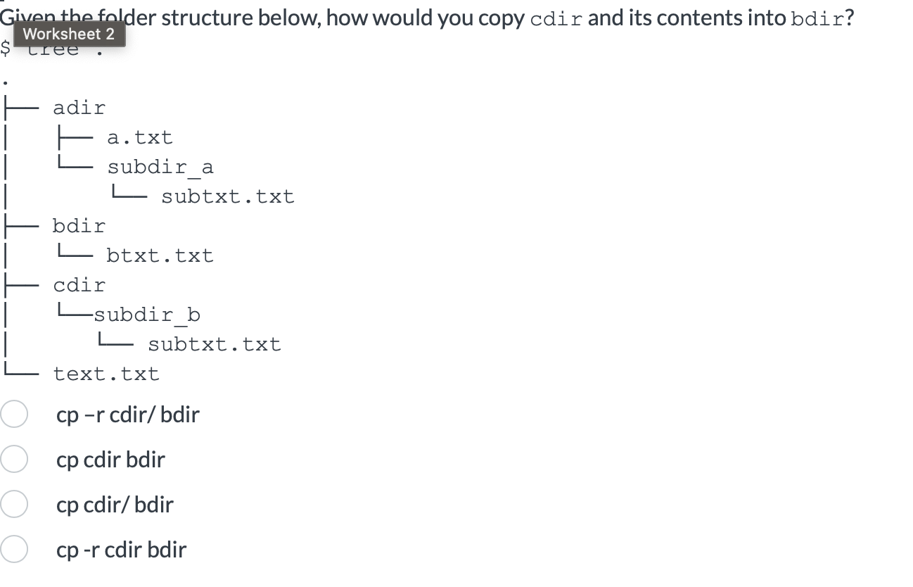 Given the folder structure below, how would you