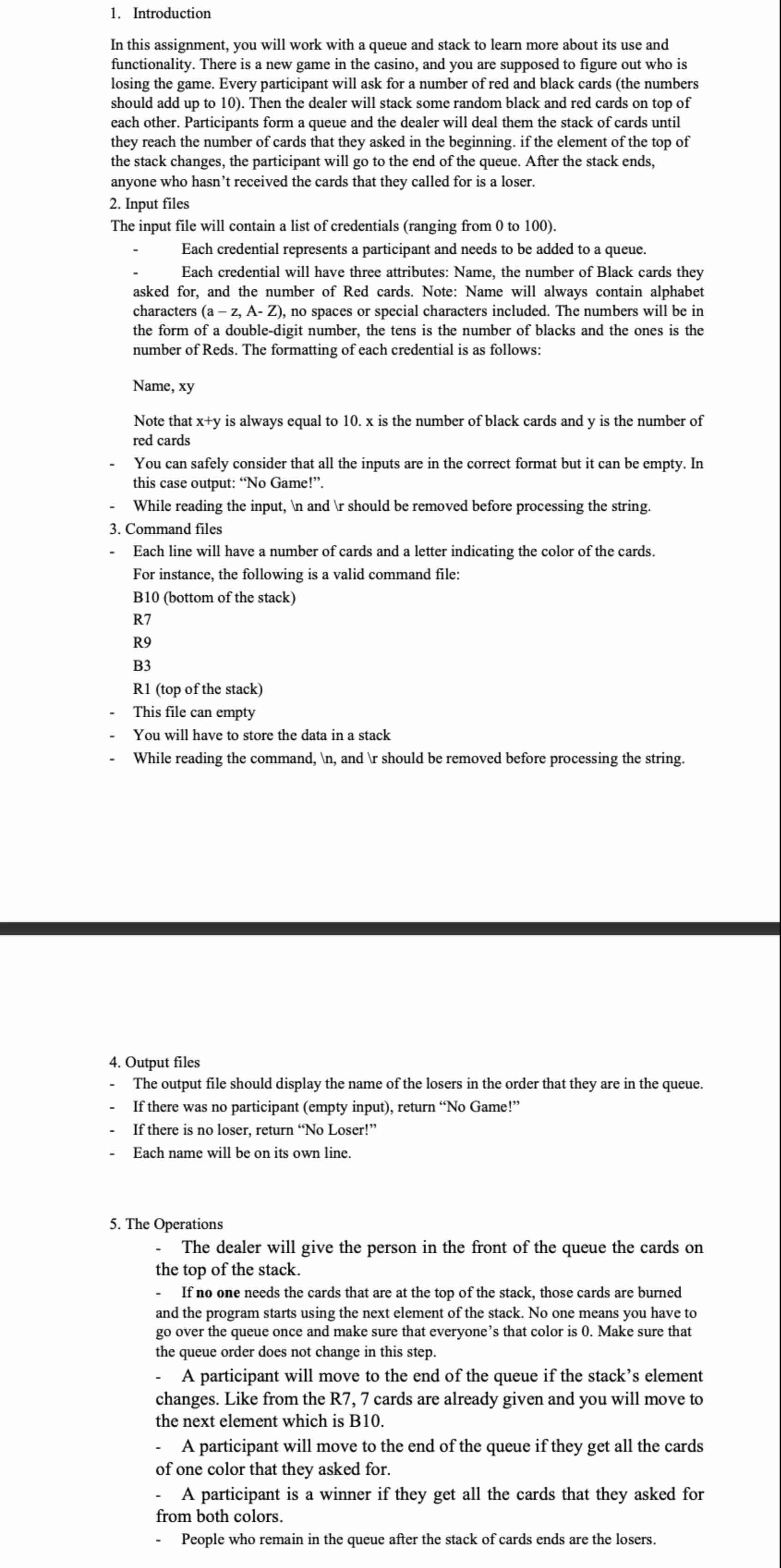 USE C + + : USE STACK AND QUEUE Introduction In