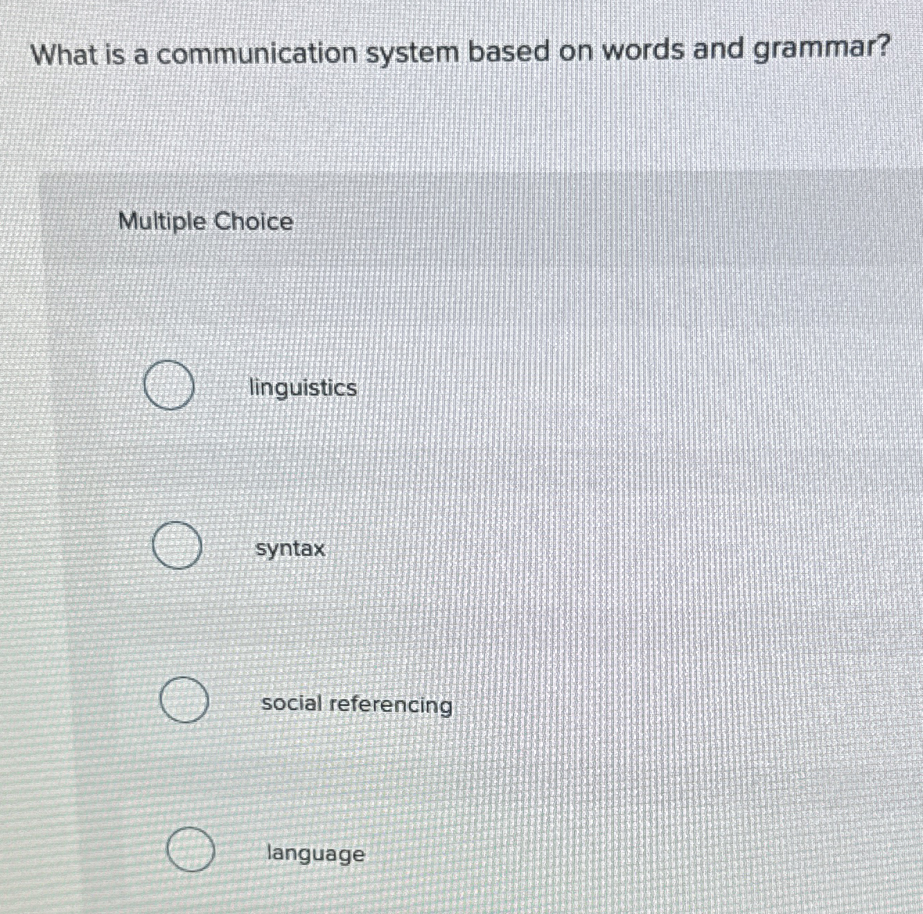 What is a communication system based on words and