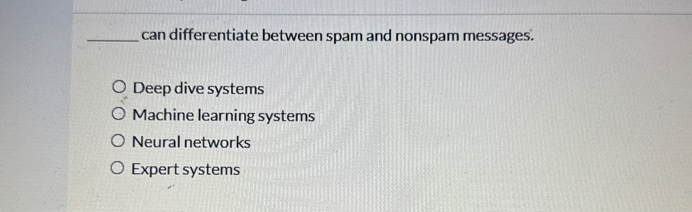can differentiate between spam and nonspam