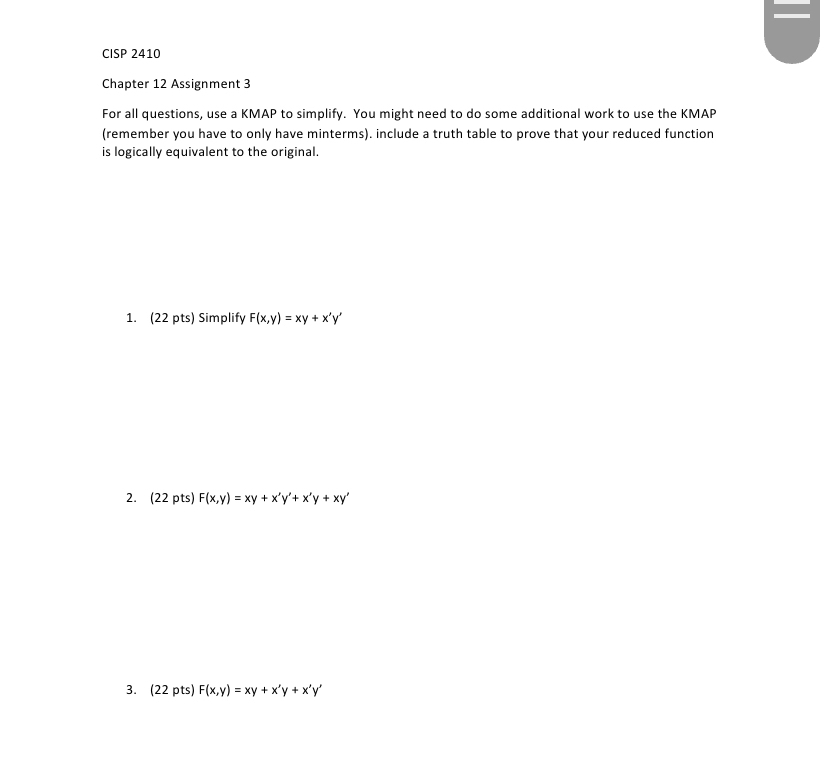 CISP 2 4 1 0 Chapter 1 2 Assignment 3 For all