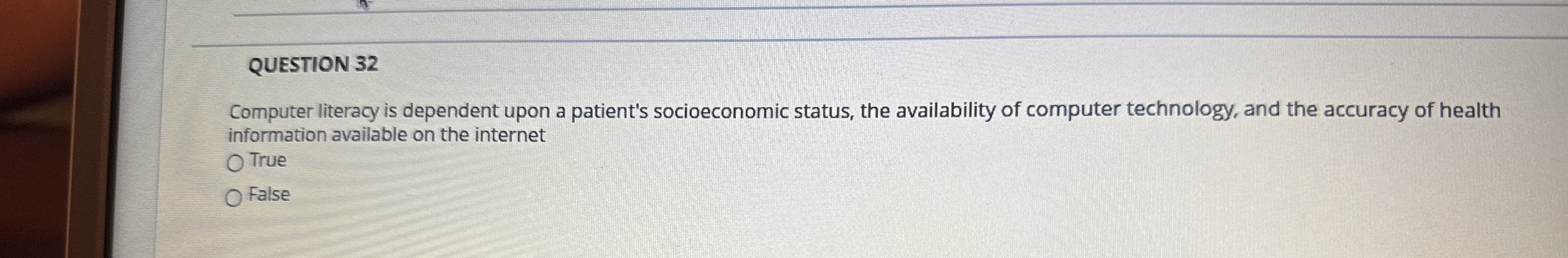 QUESTION 3 2 Computer literacy is dependent upon