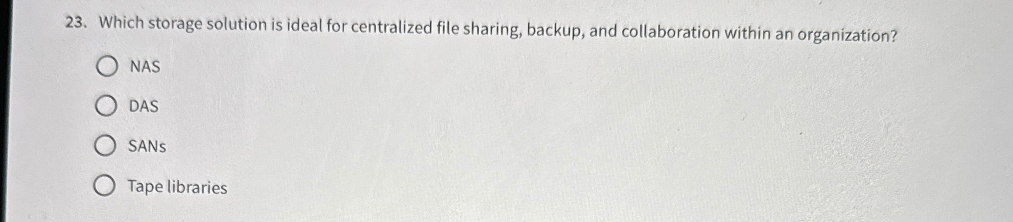 Which storage solution is ideal for centralized