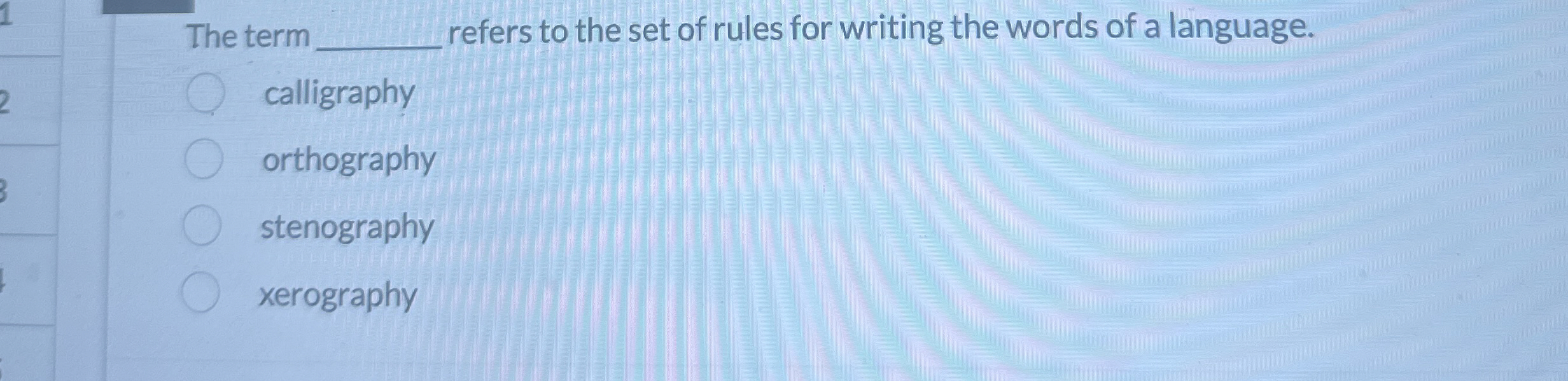 The term refers to the set of rules for writing