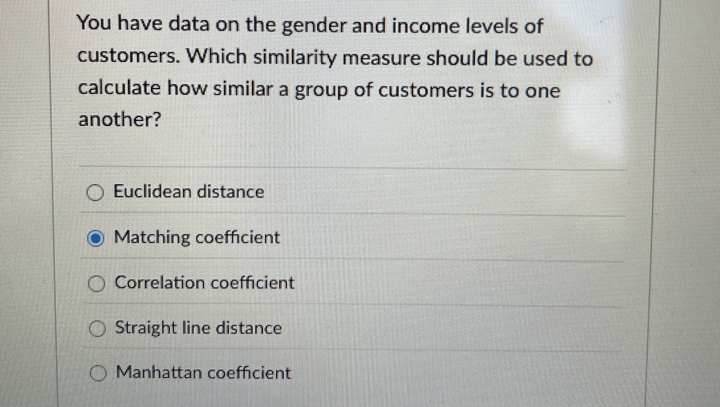 You have data on the gender and income levels of