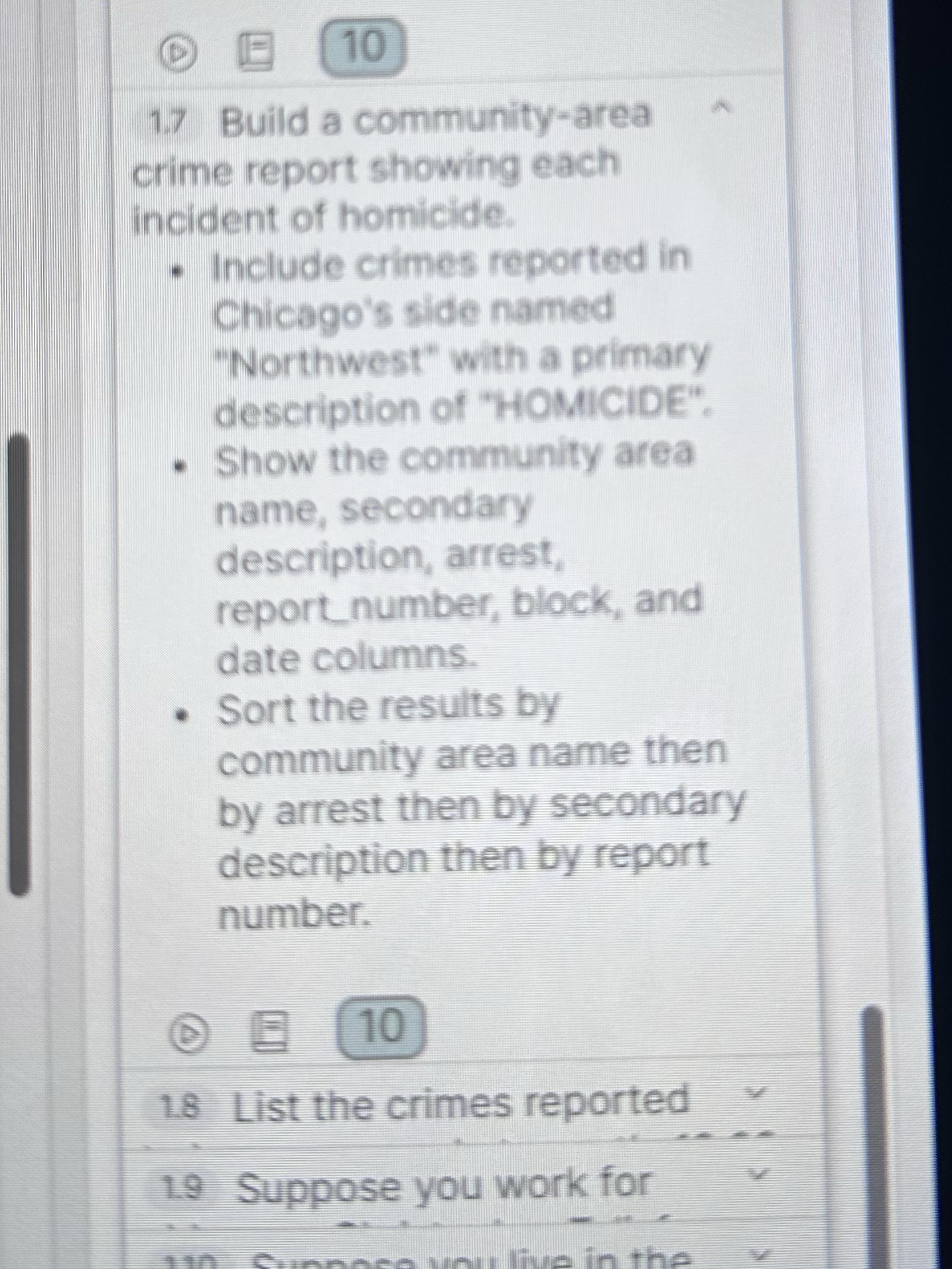 1 0 1 . 7 Build a community - area crime report