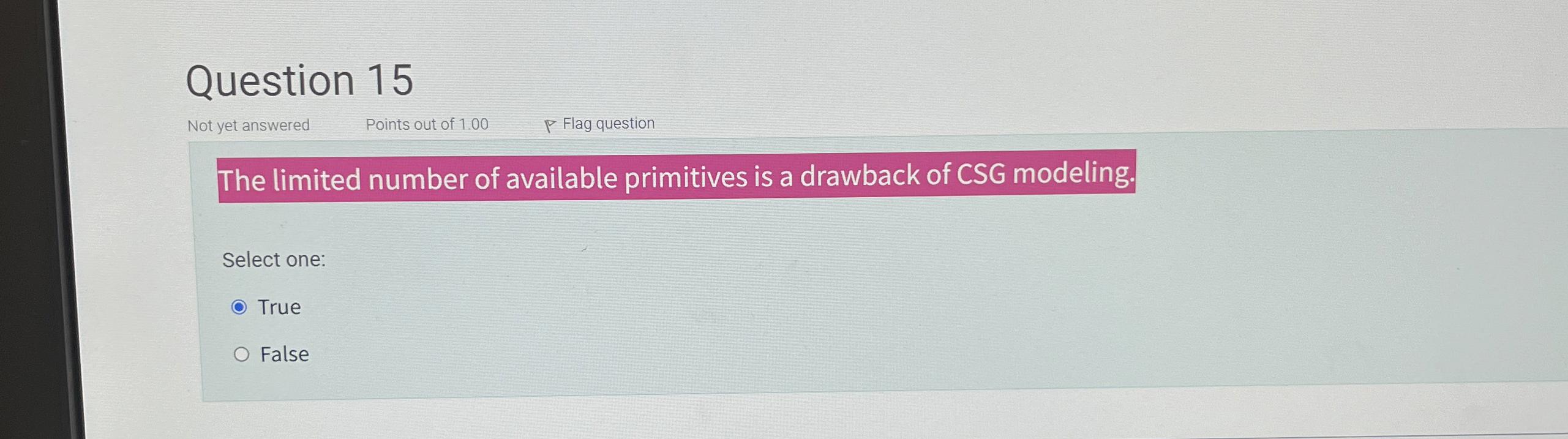 Question 1 5 The limited number of available