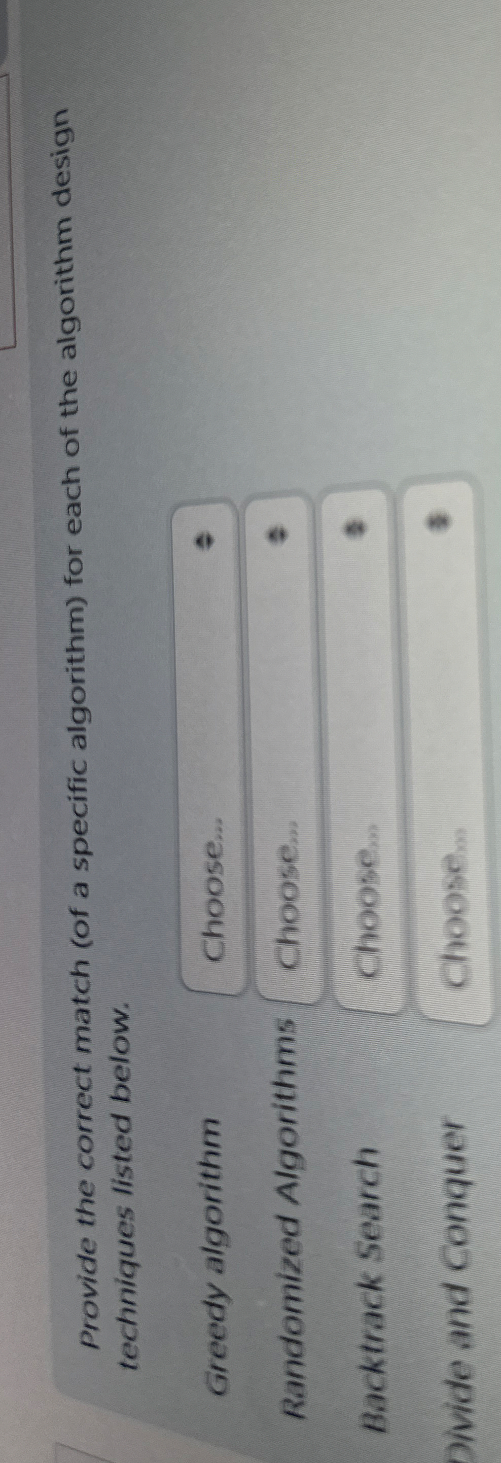 Provide the correct match ( of a specific