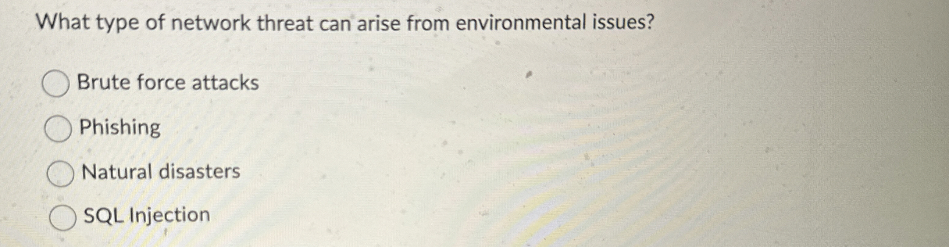 What type of network threat can arise from