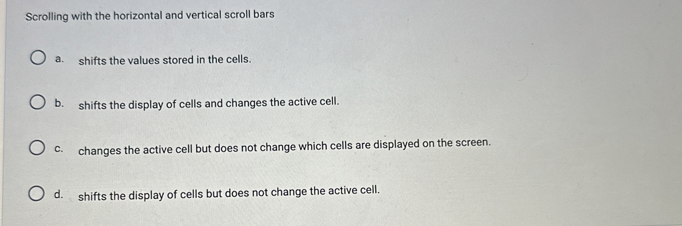 Scrolling with the horizontal and vertical scroll