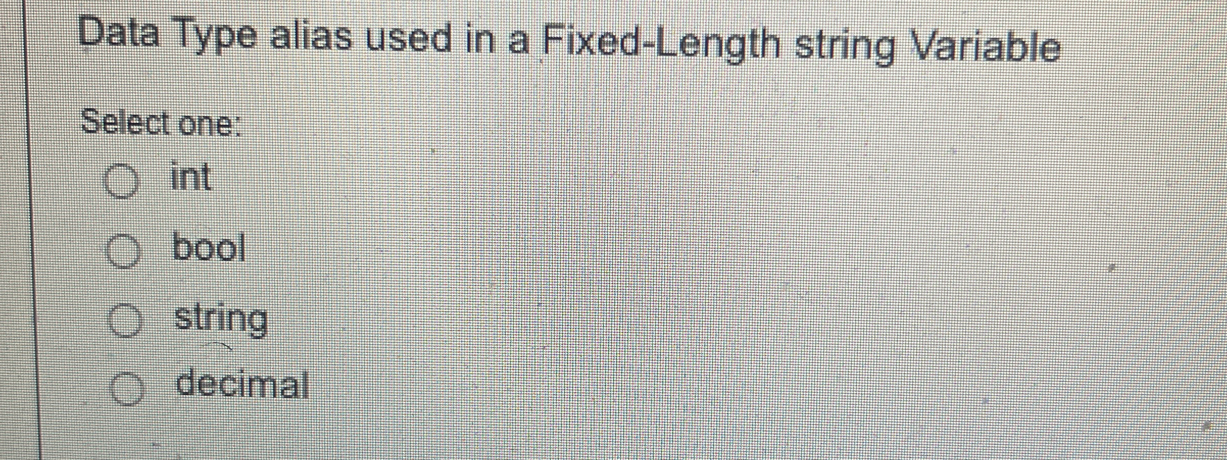 Data Type alias used in a Fixed - Length string