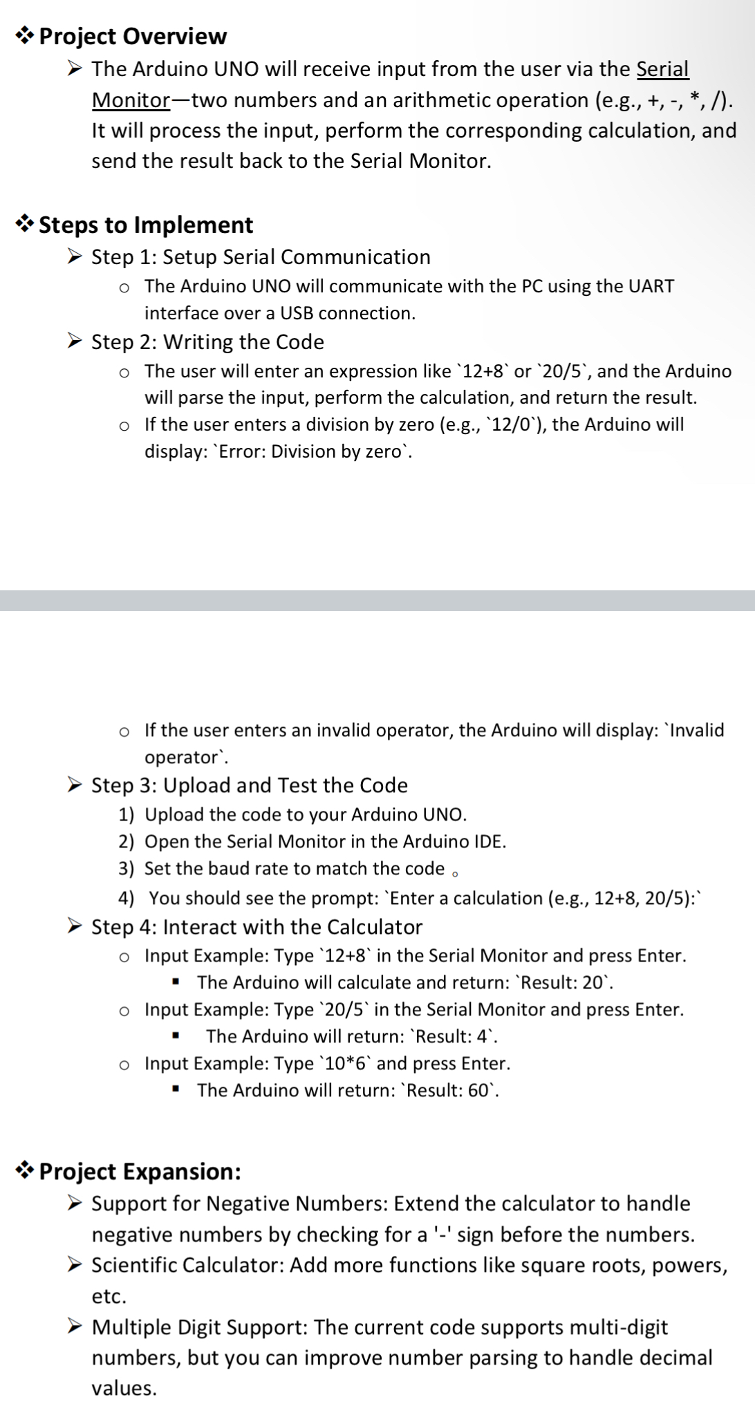 * * * Project OverviewSteps to Implement > Step 1