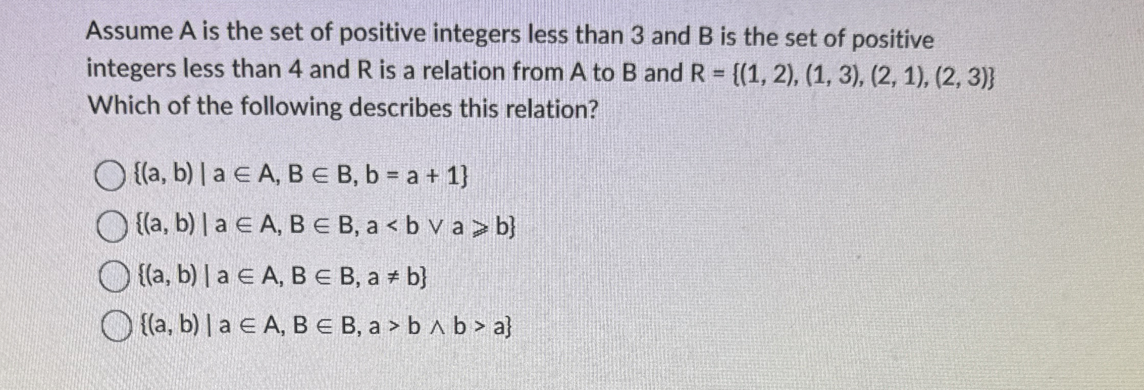 Assume A is the set of positive integers less