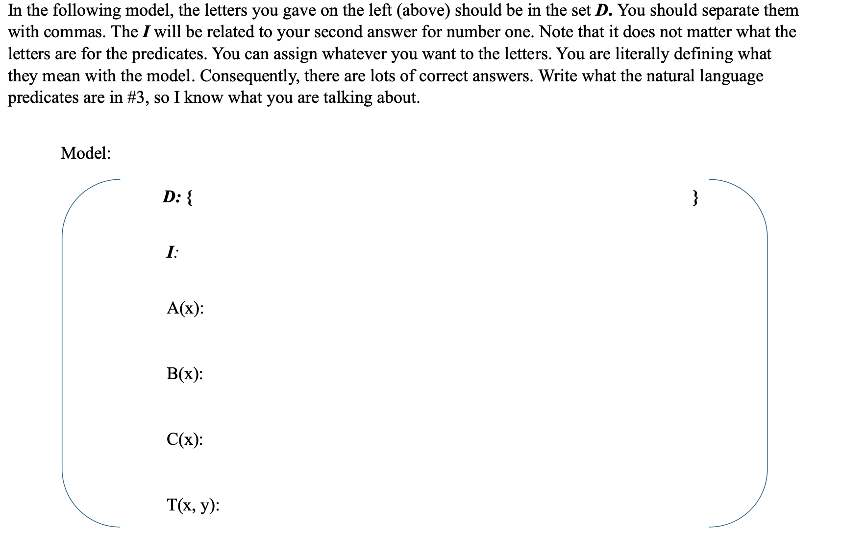 2 . ive a FOL model of your workspace ( 2 0
