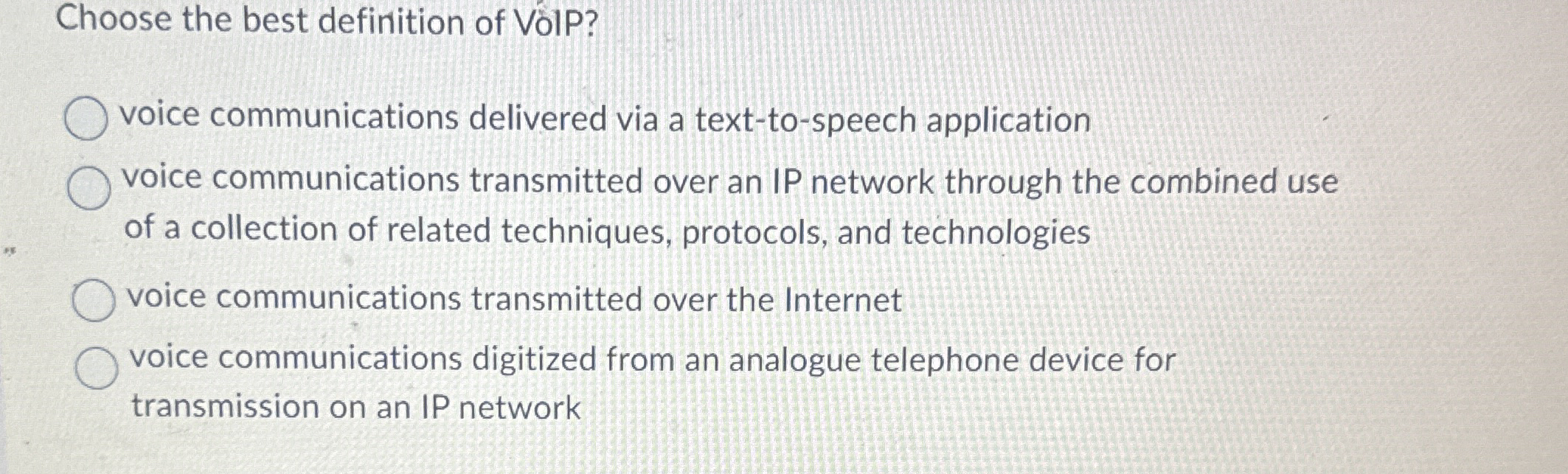 Choose the best definition of V lP ? voice