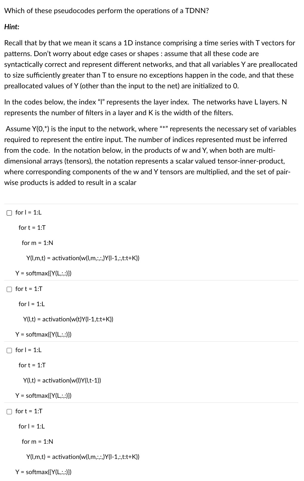 Which of these pseudocodes perform the operations