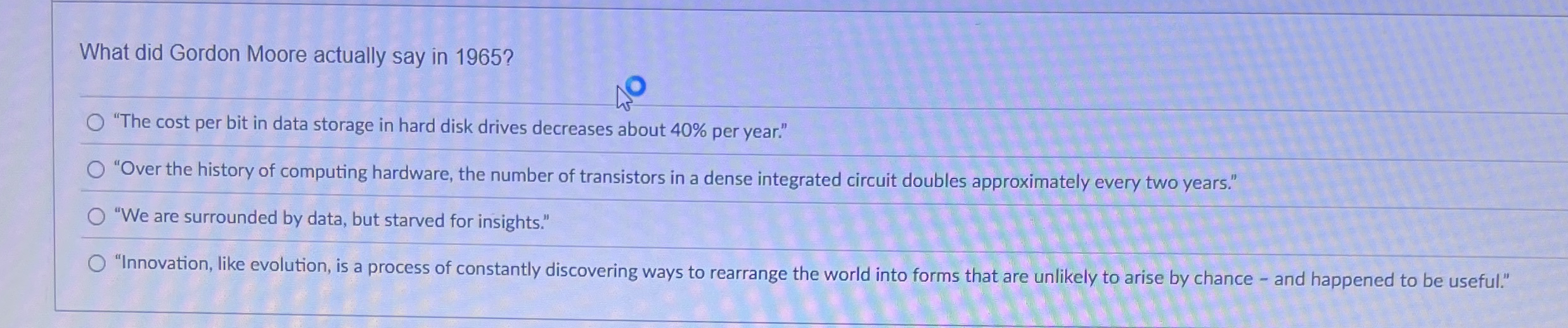 What did Gordon Moore actually say in 1 9 6 5 ?