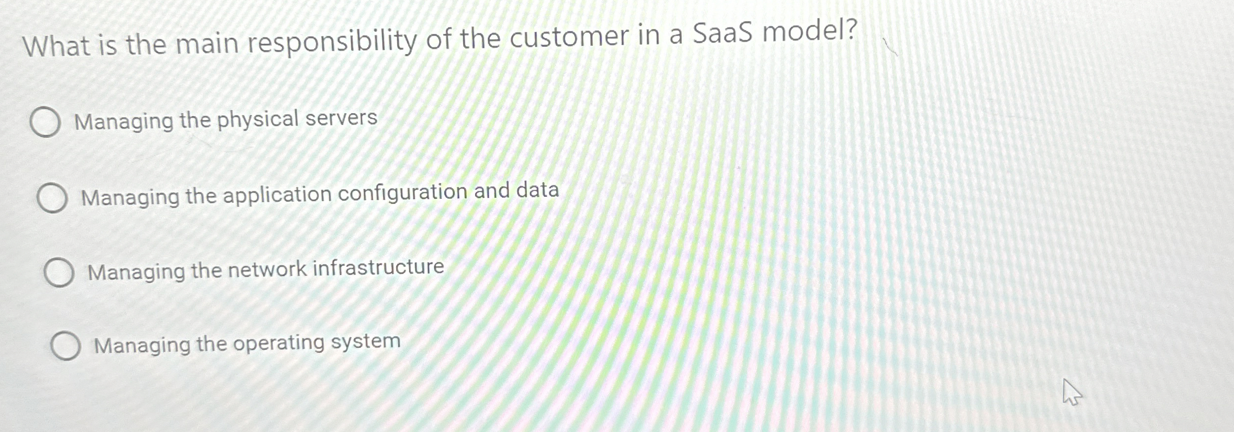 What is the main responsibility of the customer