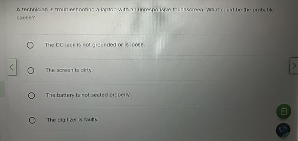 A technician is troubleshooting a laptop with an