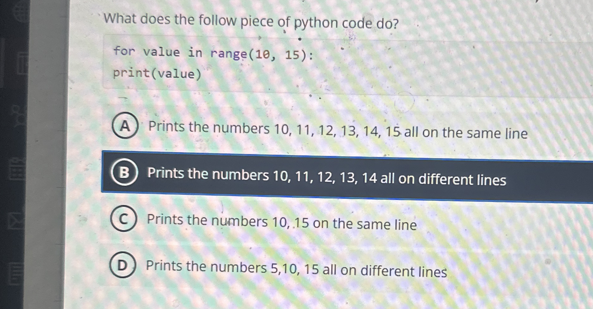What does the follow piece of python code do ?