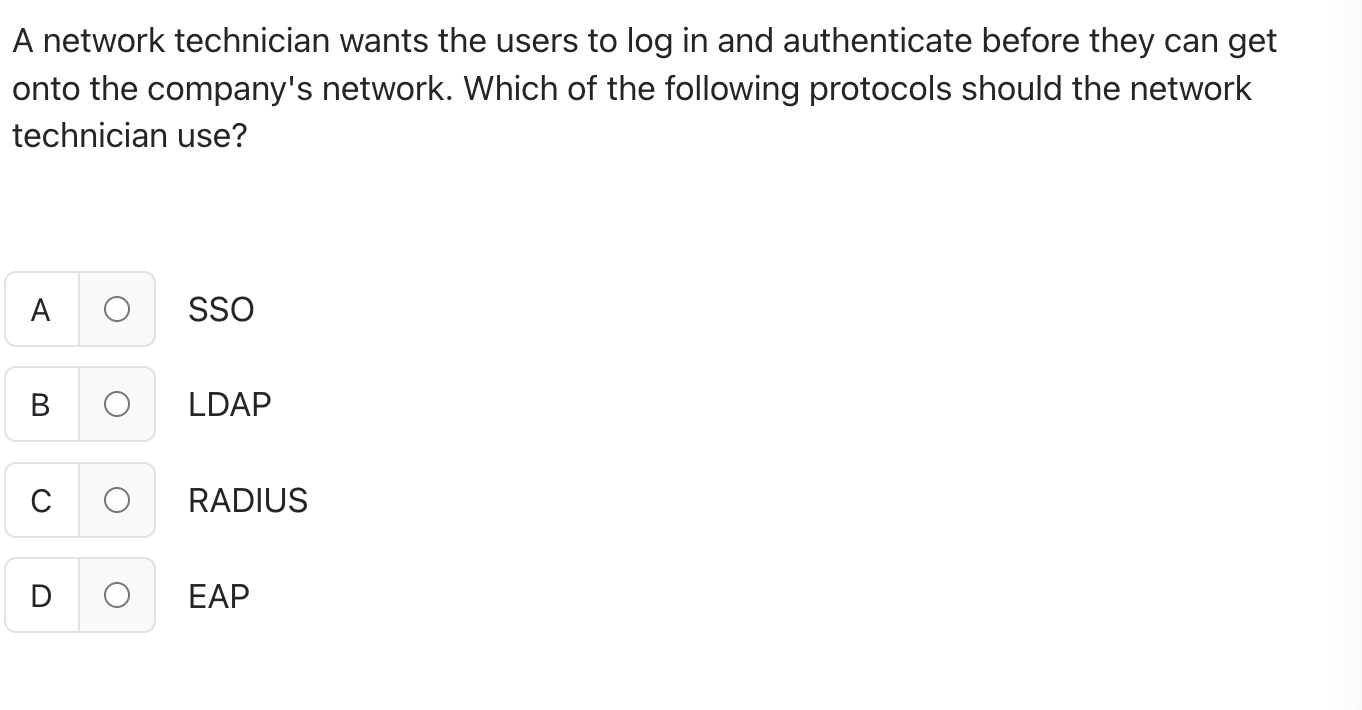 A network technician wants the users to log in