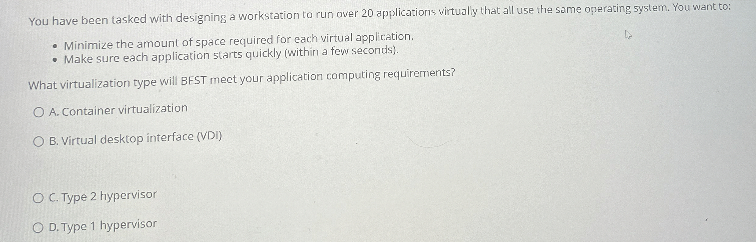 You have been tasked with designing a workstation