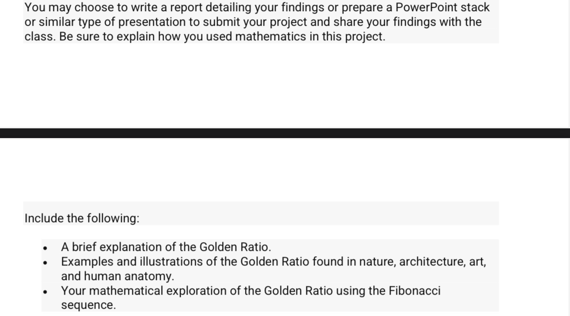 You may choose to write a report detailing your