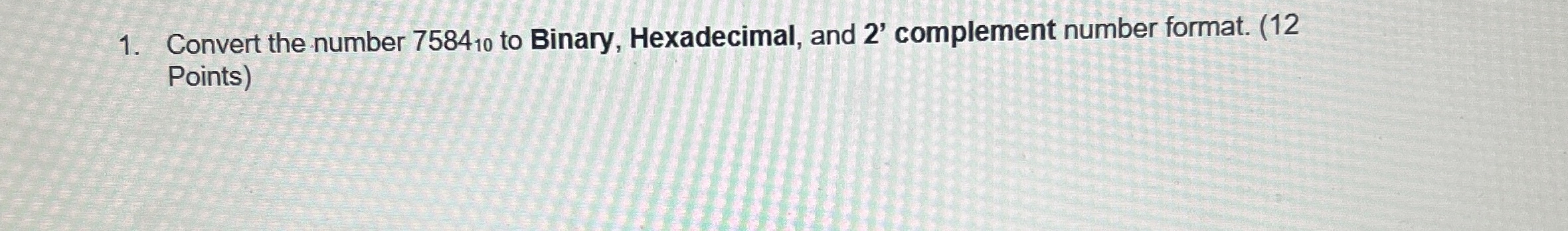 Convert the number 7 5 8 4 1 0 to Binary,