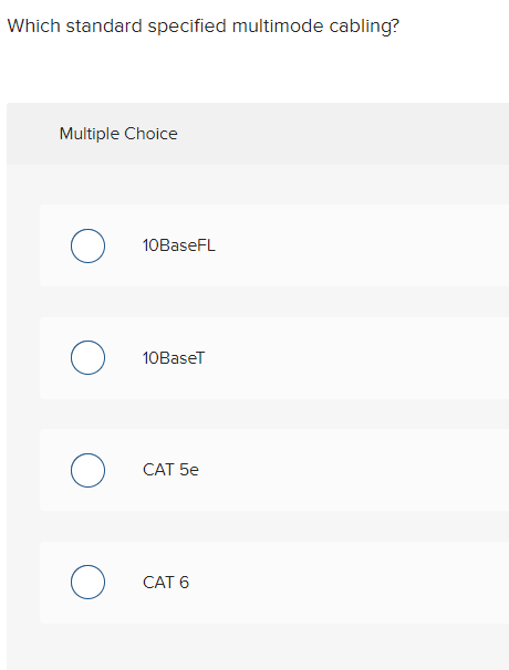 Which standard specified multimode cabling?