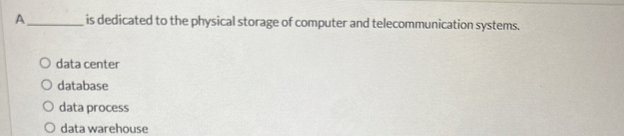 A q , is dedicated to the physical storage of