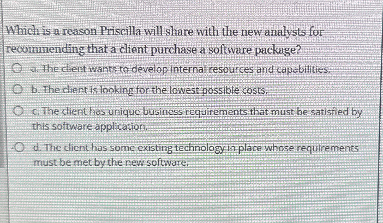 Which is a reason Priscilla will share with the