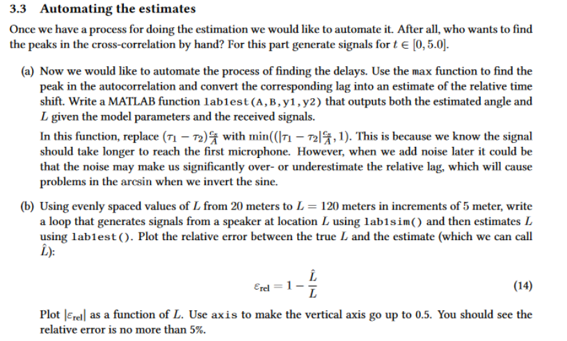 3 . 3 Automating the estimates Once we have a