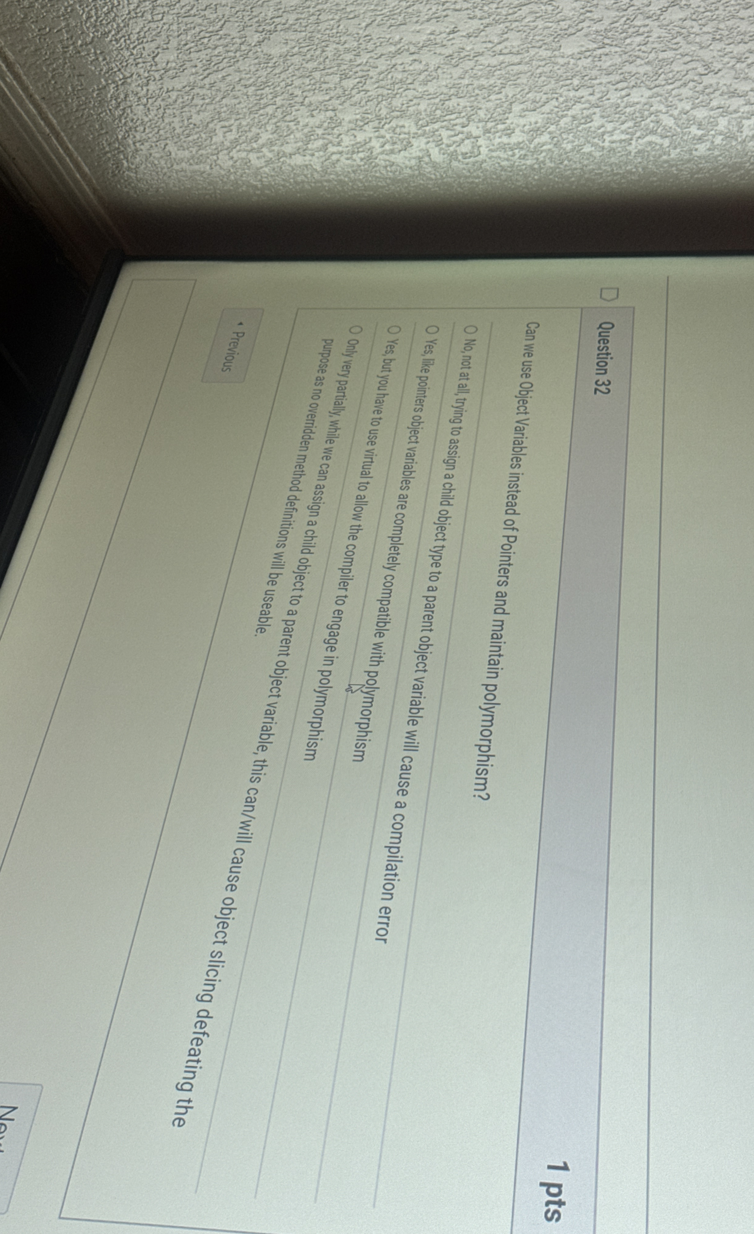 Question 3 2 1 pts Can we use Object Variables