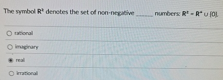 The symbol R 2 denotes the set of non - negative