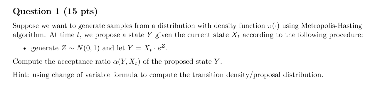 Question 1 ( 1 5 pts ) Suppose we want to